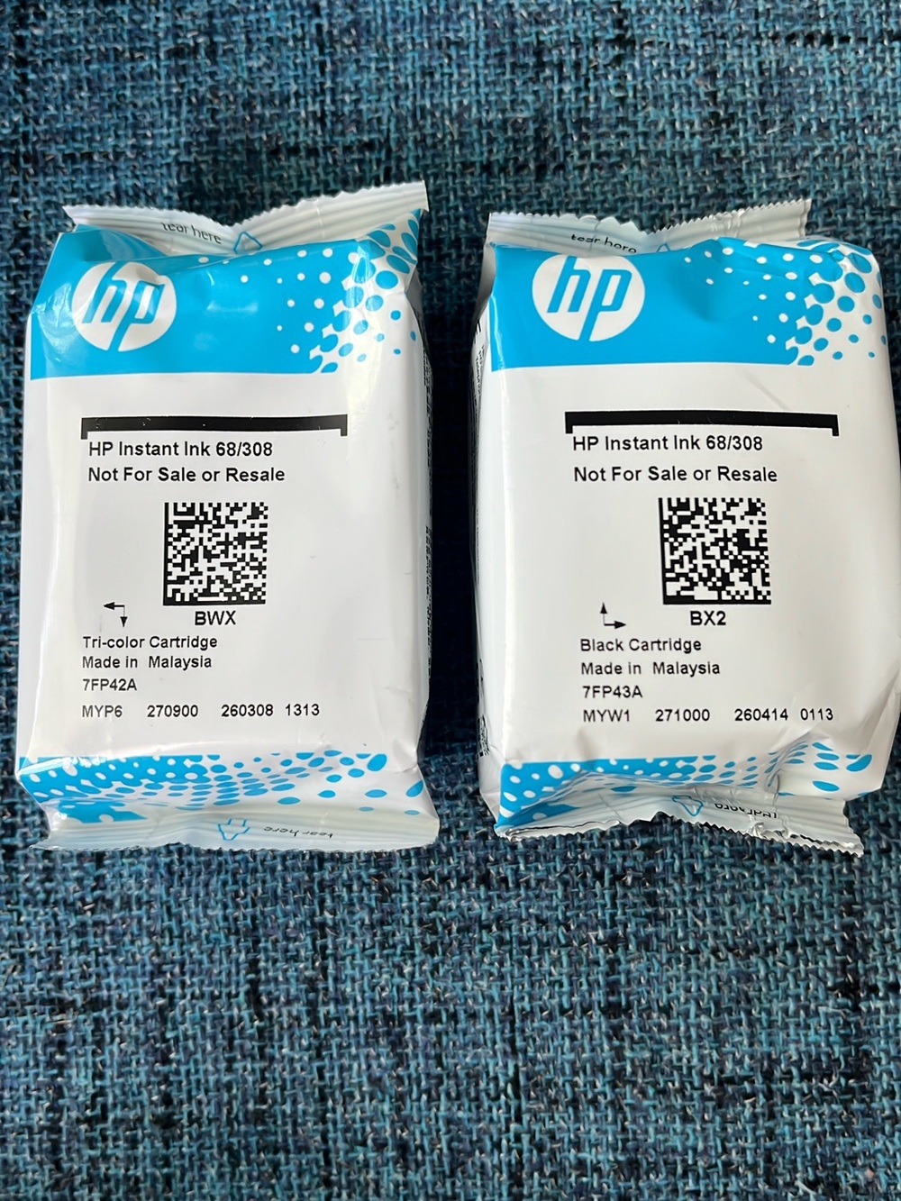 HP Instant Ink 68/308 Black & Tri-color Packs